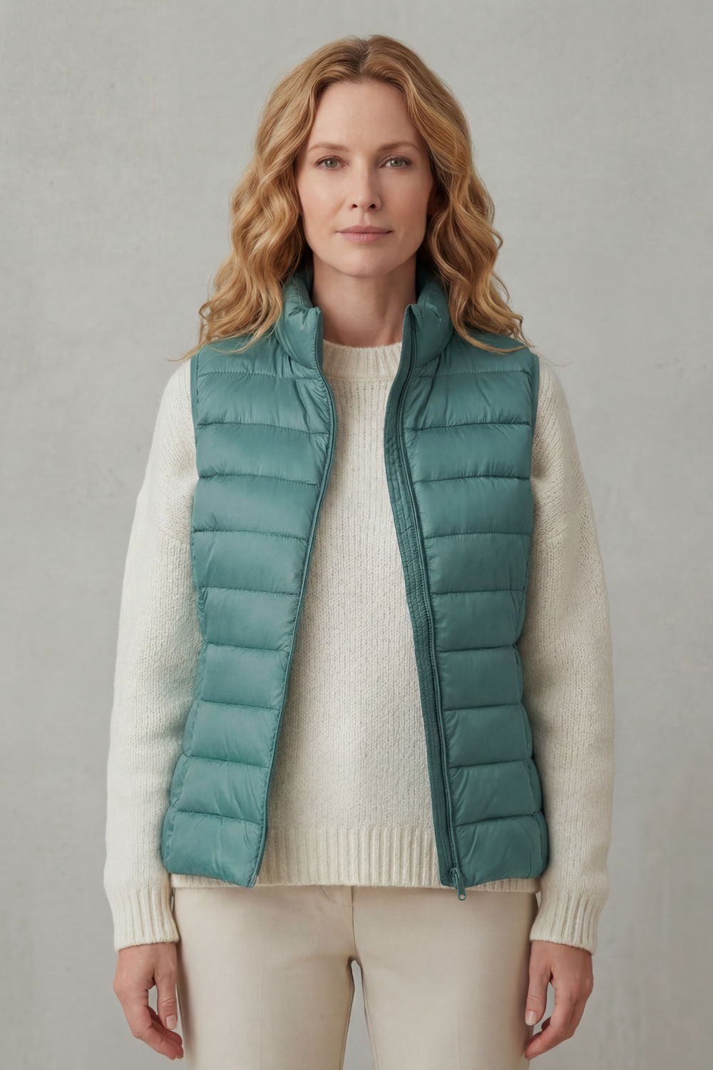 Quilted high neck lightweight puffer jacket with lightweight insulation