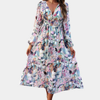 Women's floral cotton maxi dress full length view wedding guest