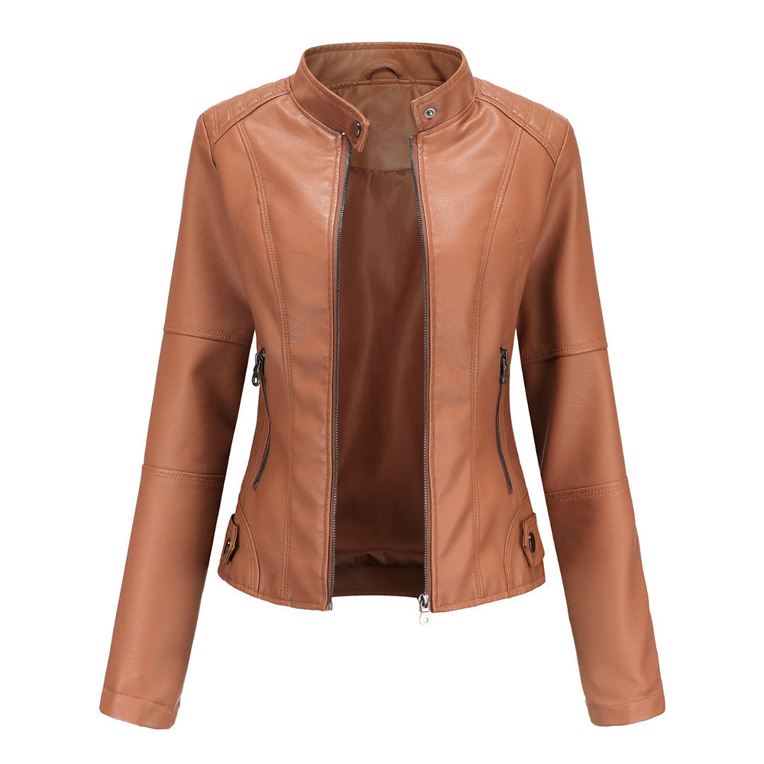 Black vintage leather-look jacket