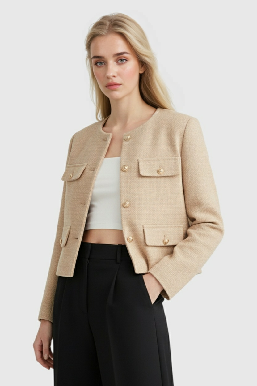 Champagne Winter Short Jacket for Women