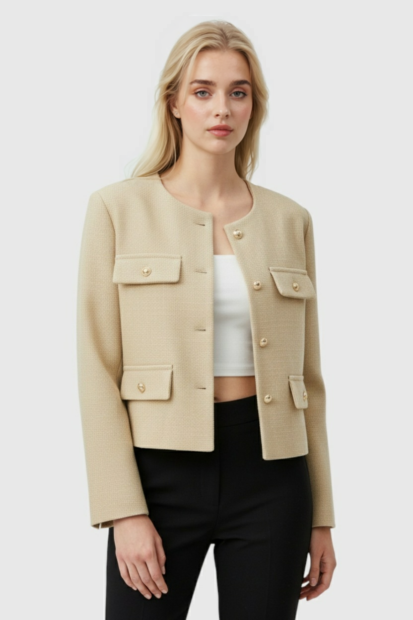 Champagne Winter Short Jacket for Women