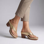 Platform sole thong sandals for women – heel detail