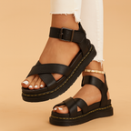 Women's strappy platform sandals top view