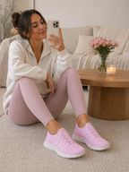 Women's knit sneakers cushioned insole comfortable daily wear