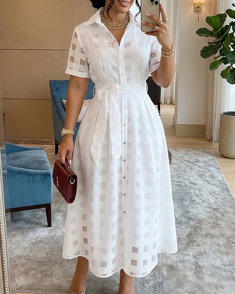 Plaid maxi dress belt full length | Alba Muse