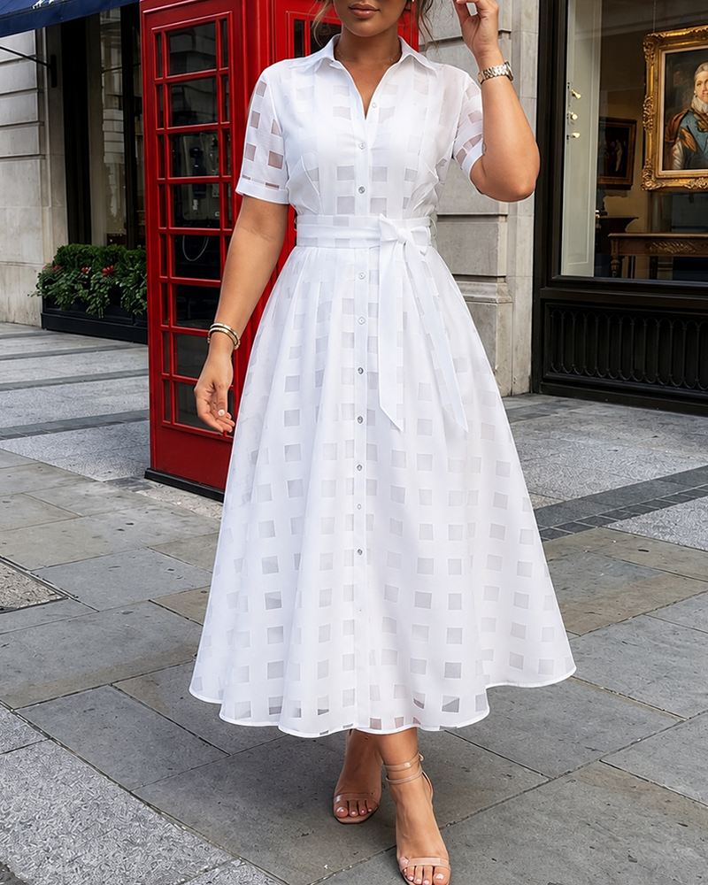 Maxi dress plaid overlay summer style | Alba Muse