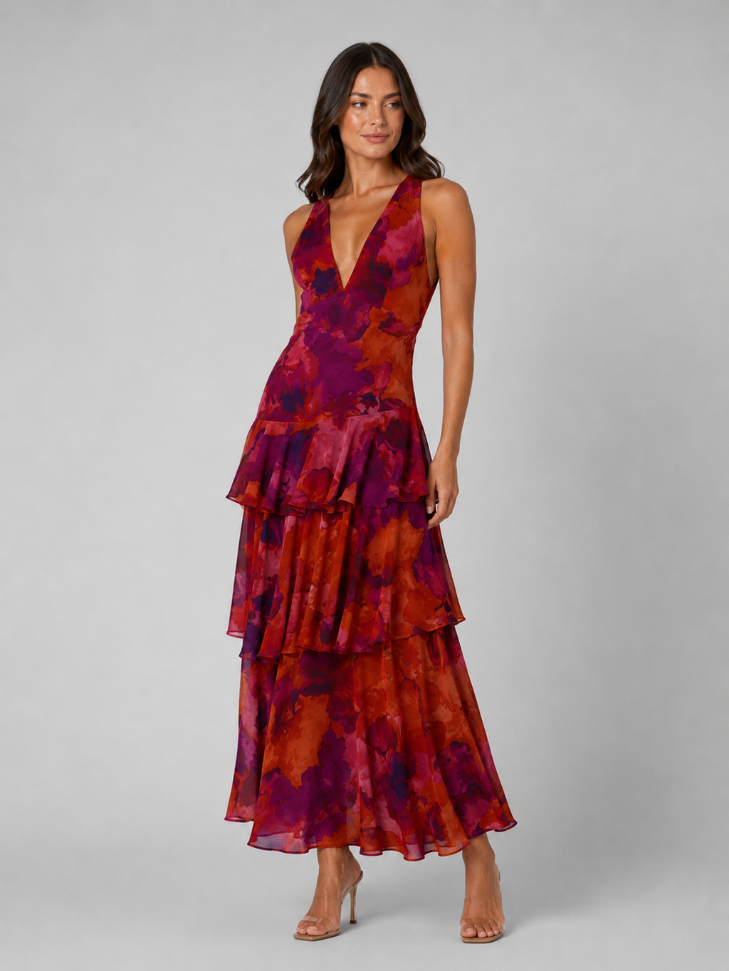 Tiered ruffle maxi dress full length | Alba Muse