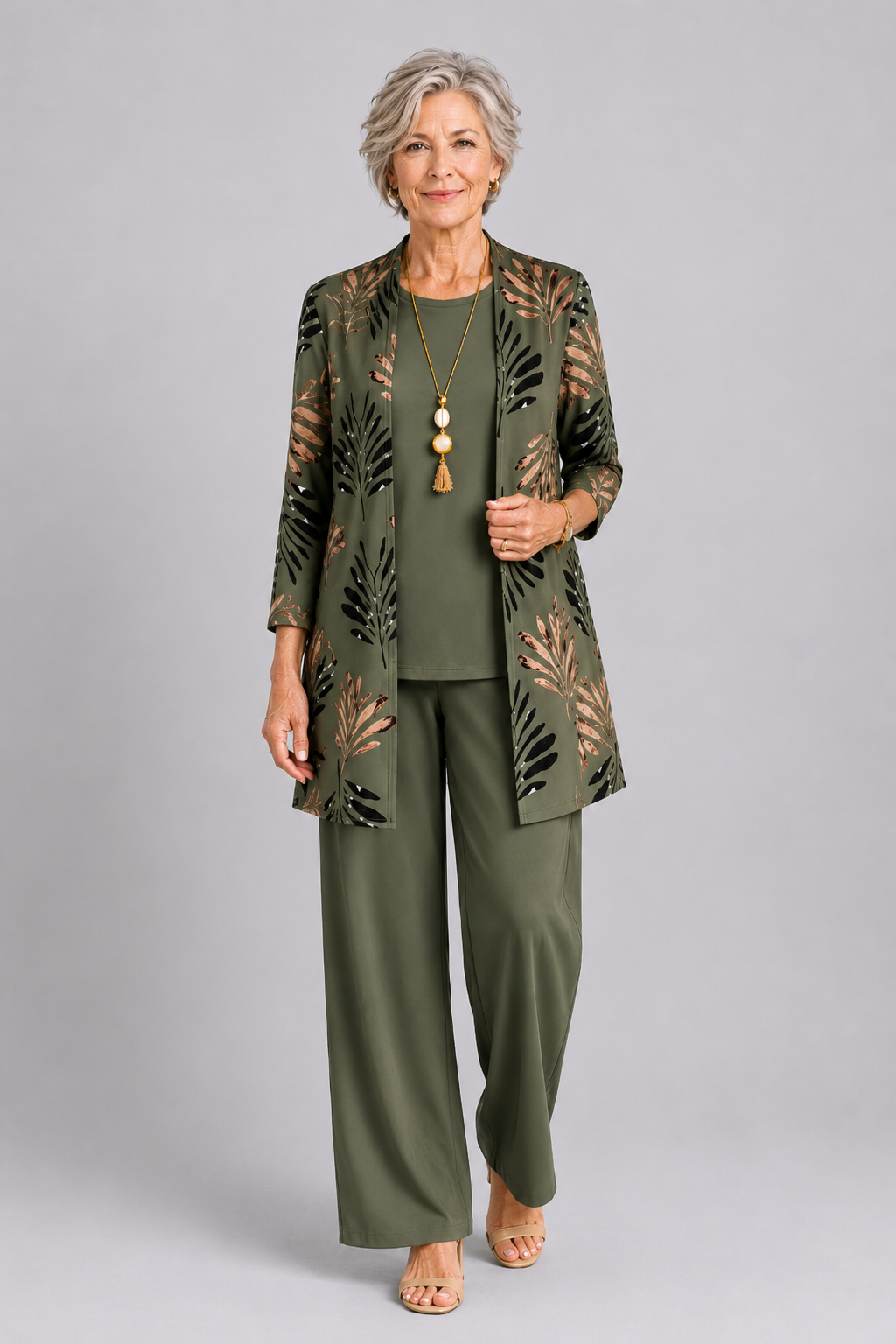Green Relaxed Fit Loungewear Set, front view