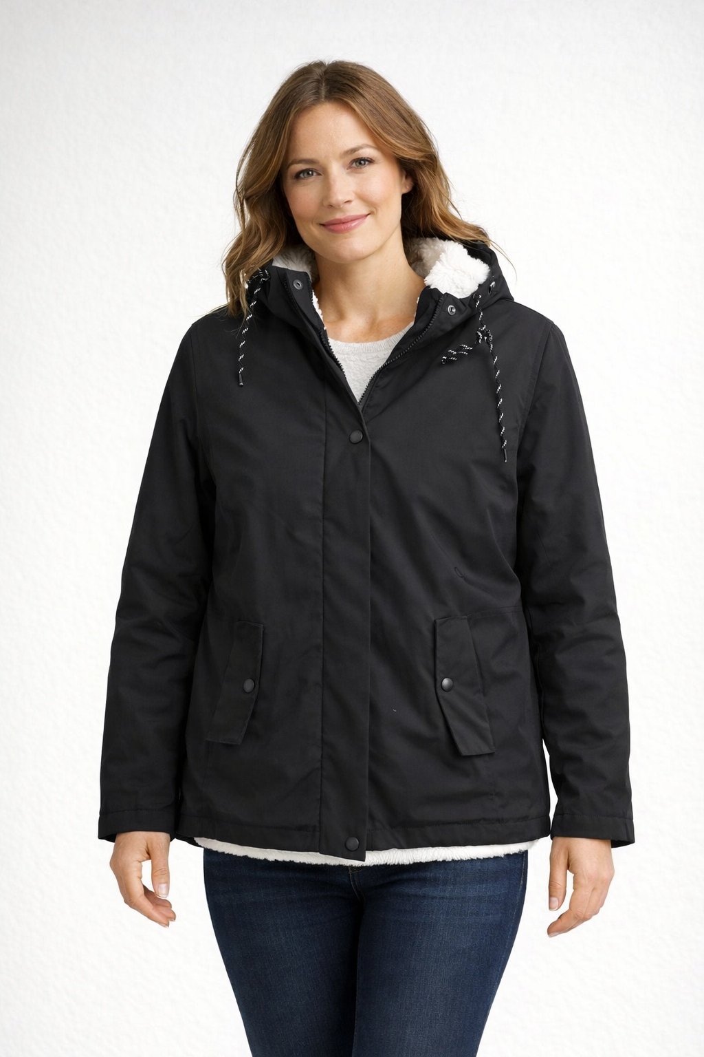 Green Fleece-Lined Hooded Jacket