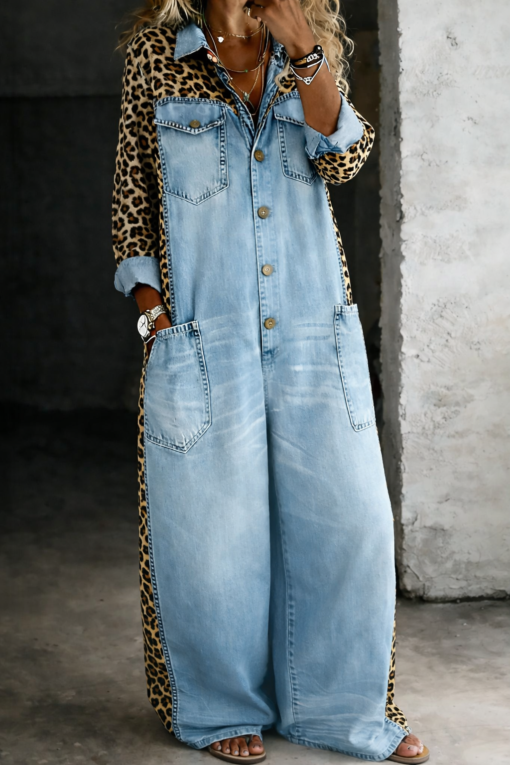 Denim Shirt Jumpsuit