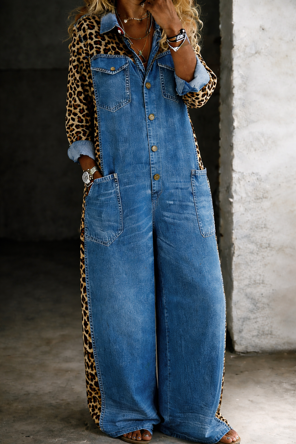 Denim Shirt Jumpsuit