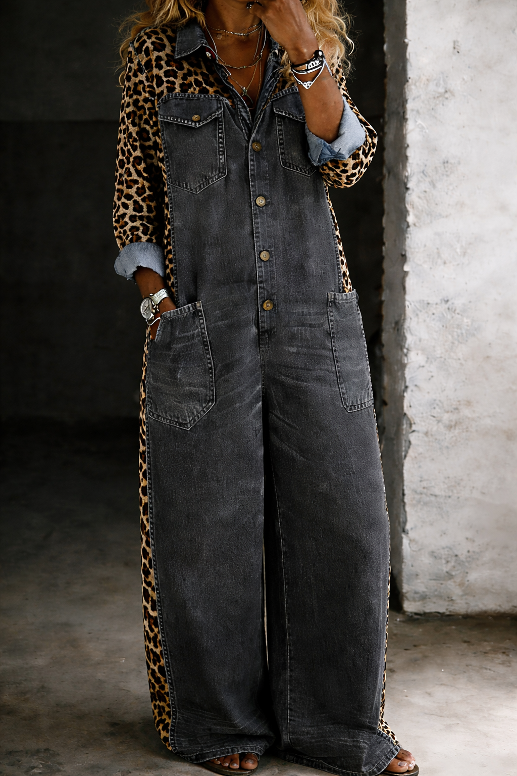 Denim Shirt Jumpsuit