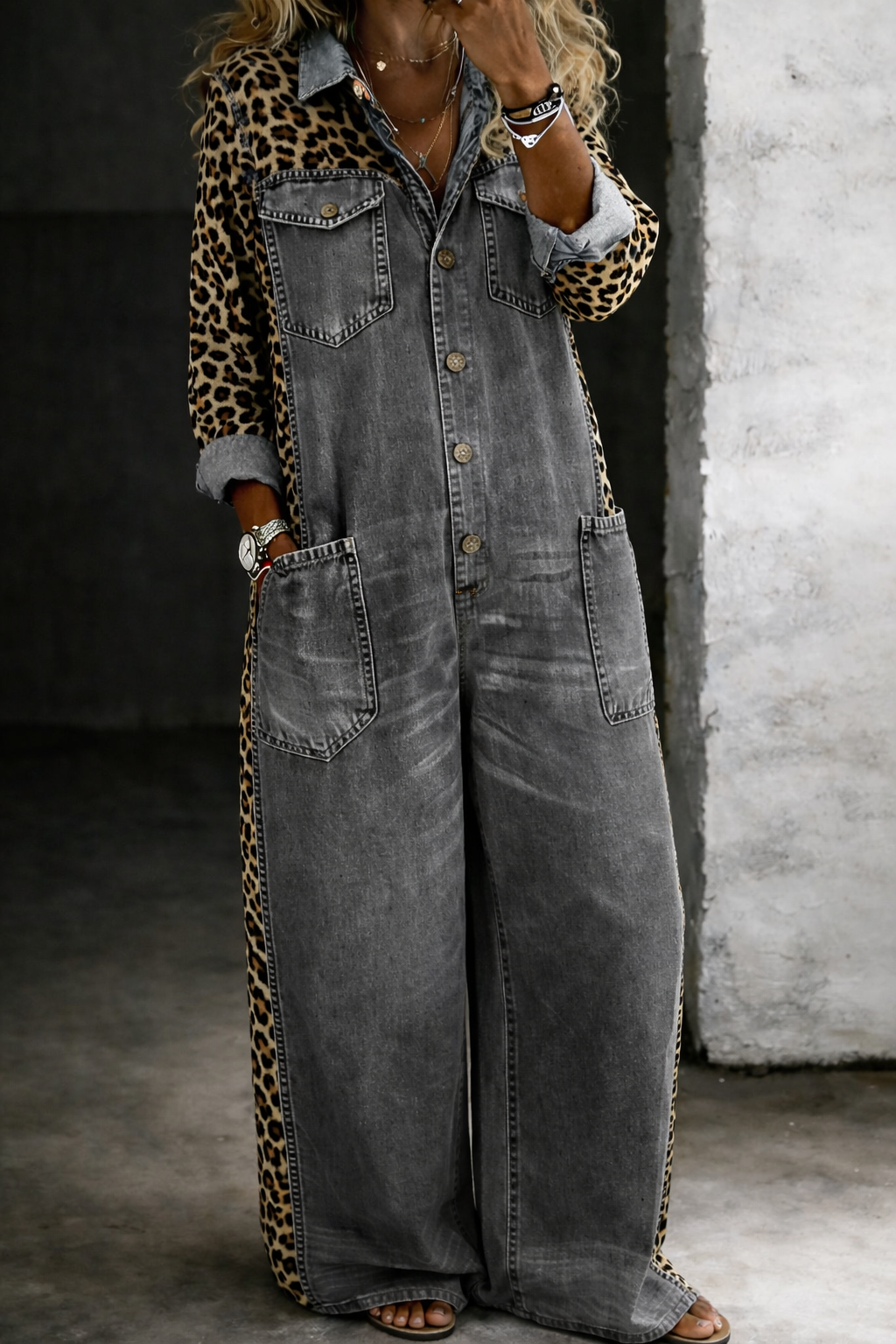 Denim Shirt Jumpsuit
