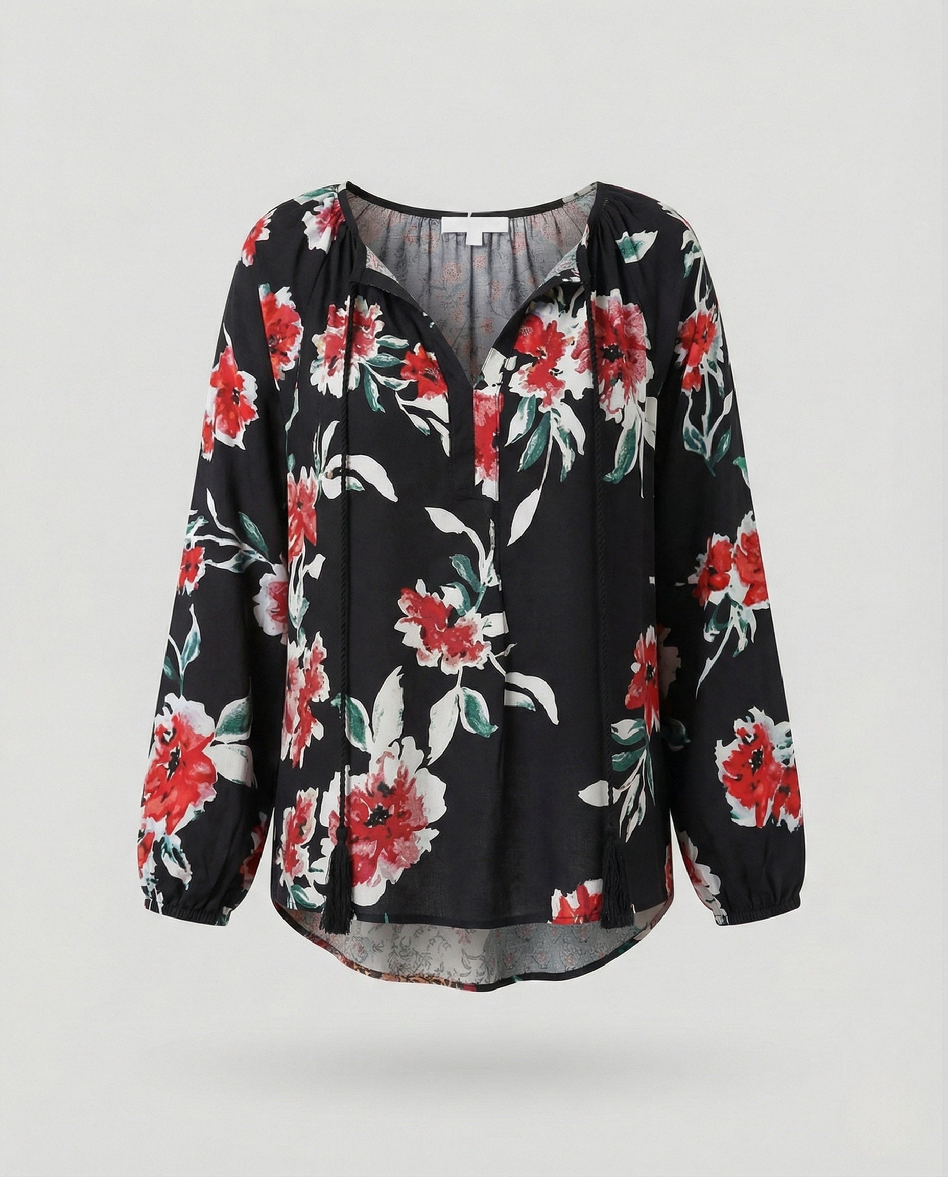 Boho blouse lifestyle shot casual style navy
