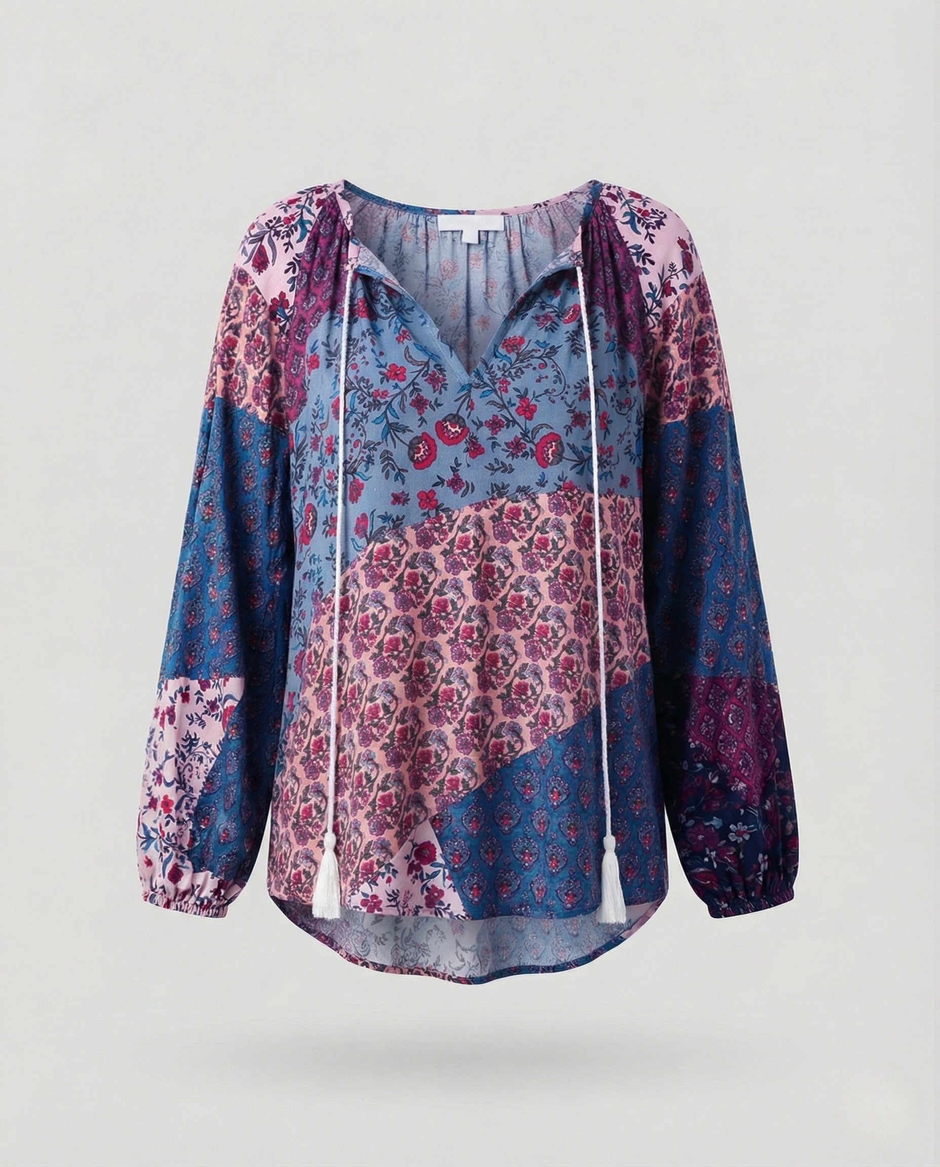 Women's boho blouse front view styled outfit