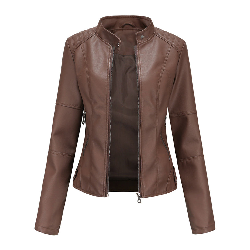 Black vintage leather-look jacket