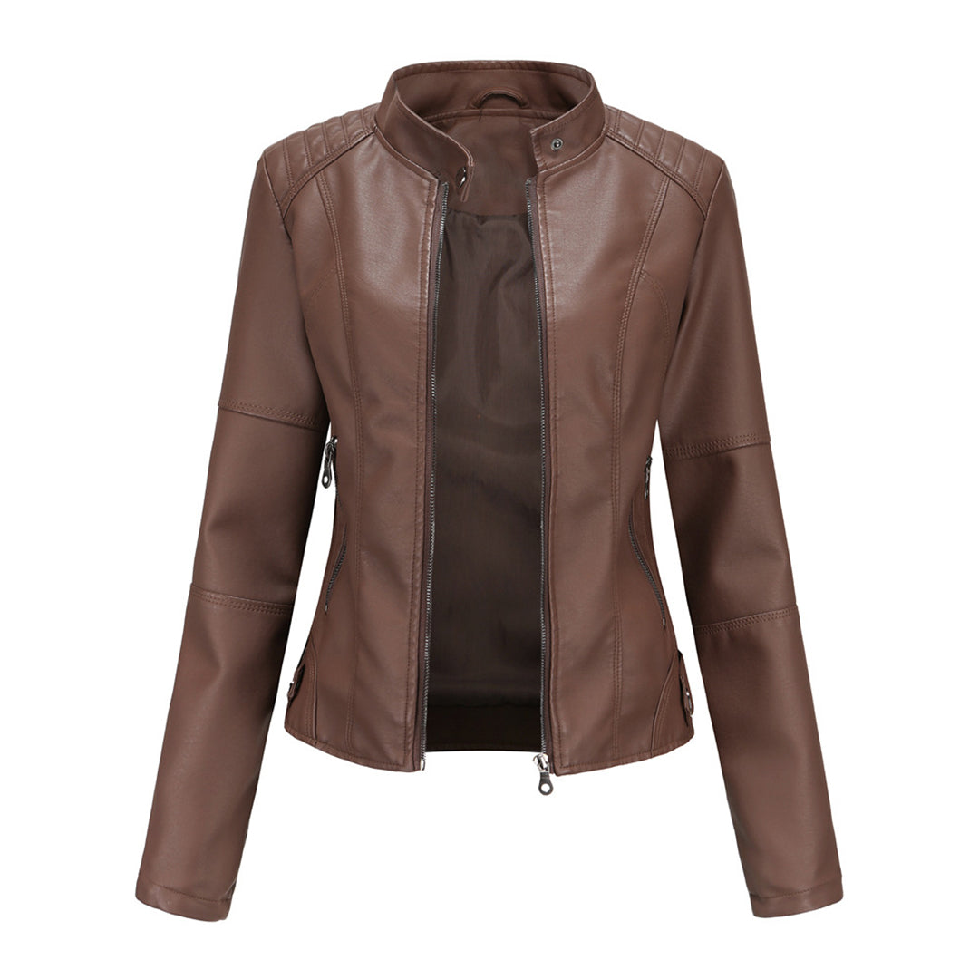 Black vintage leather-look jacket