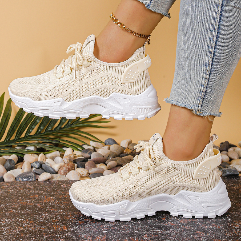 Women's Comfort Step orthopaedic sneakers front view khaki