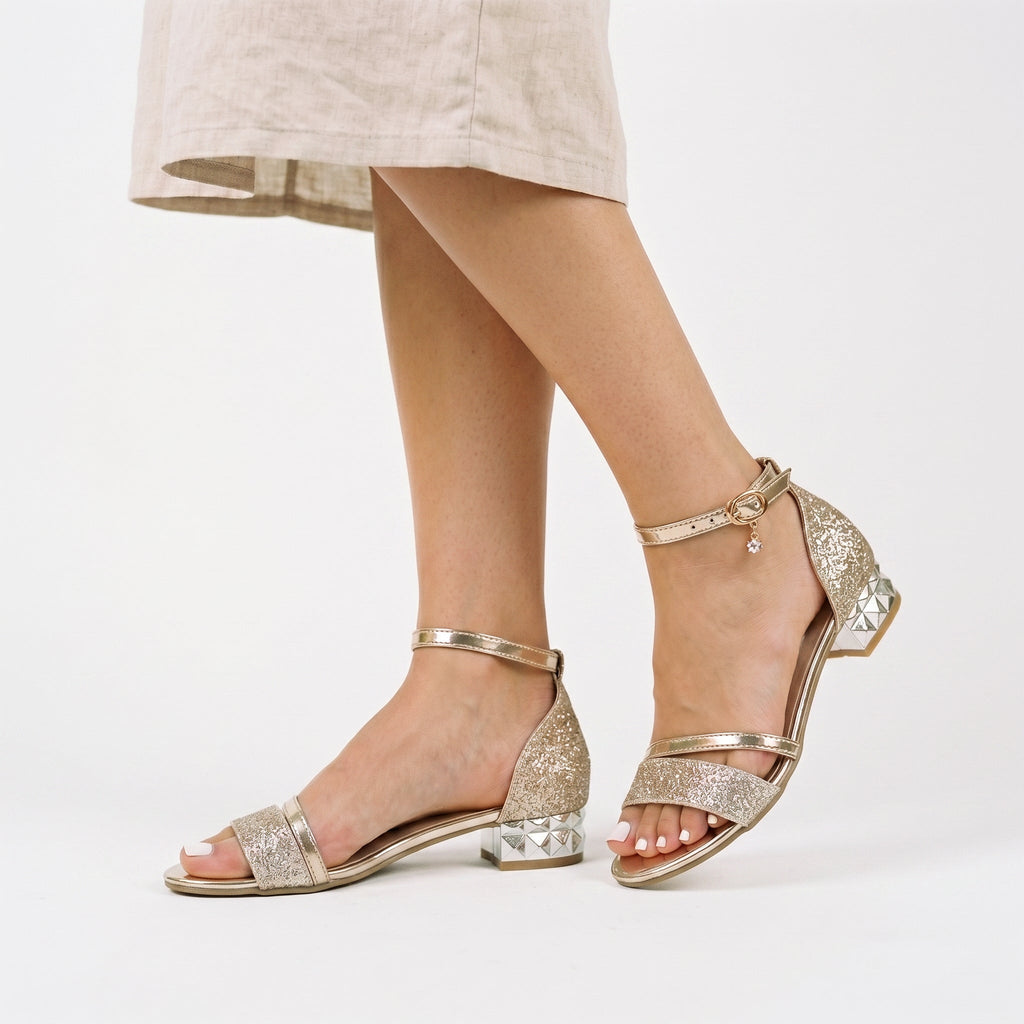 Orthopaedic block heel sandals pair view