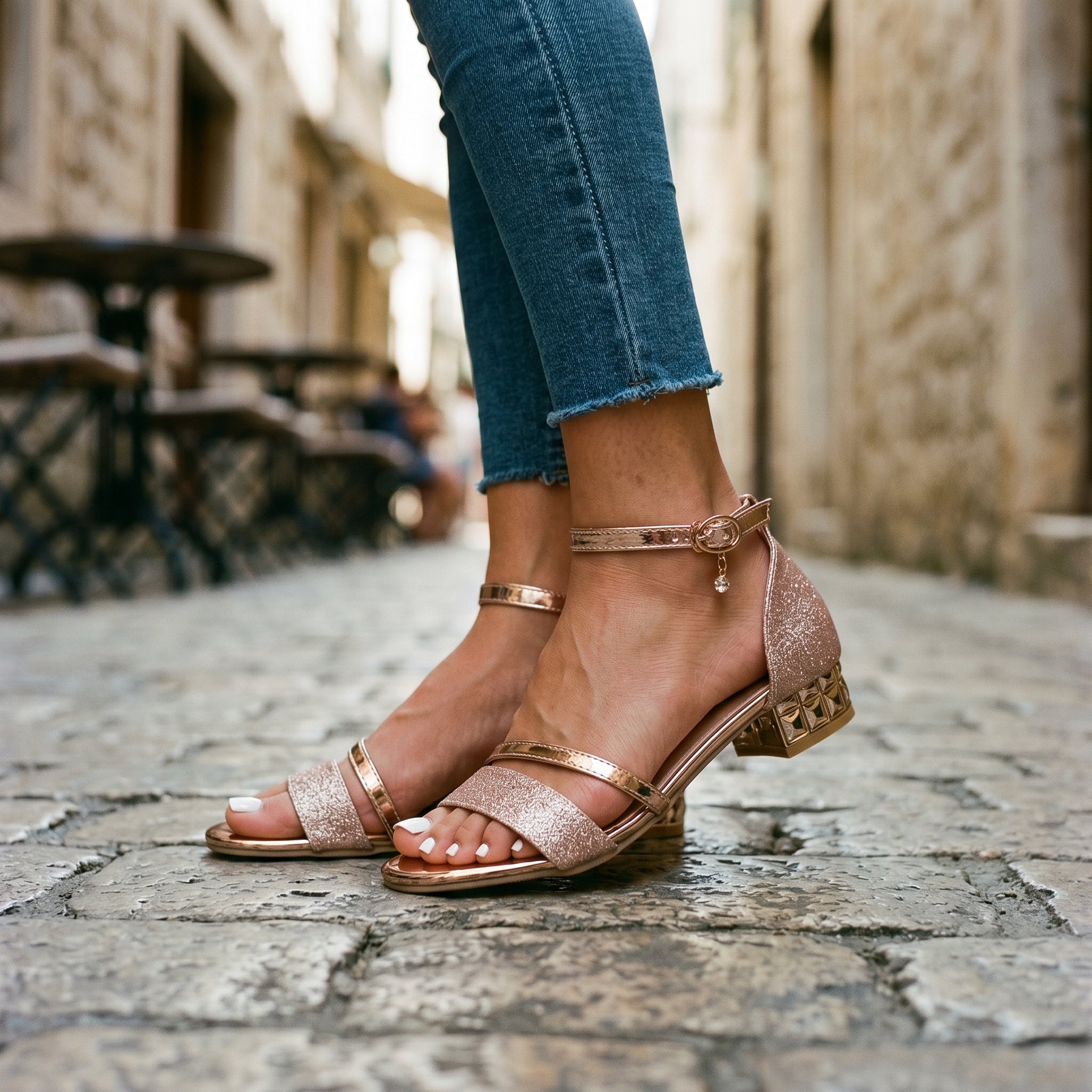 Women's supportive block heel sandals full view