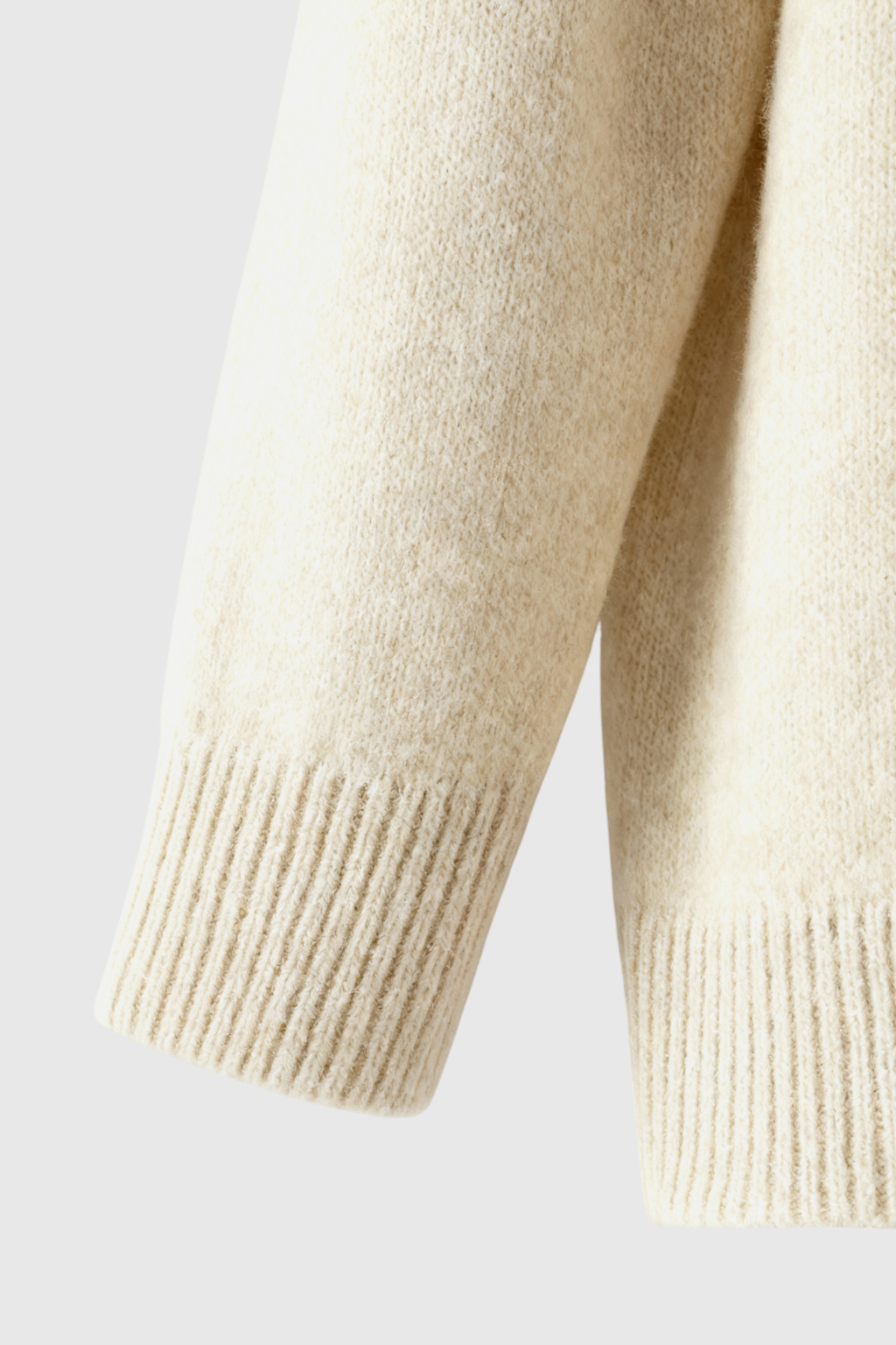 Women's Beige Merino Wool V-Neck Sweater