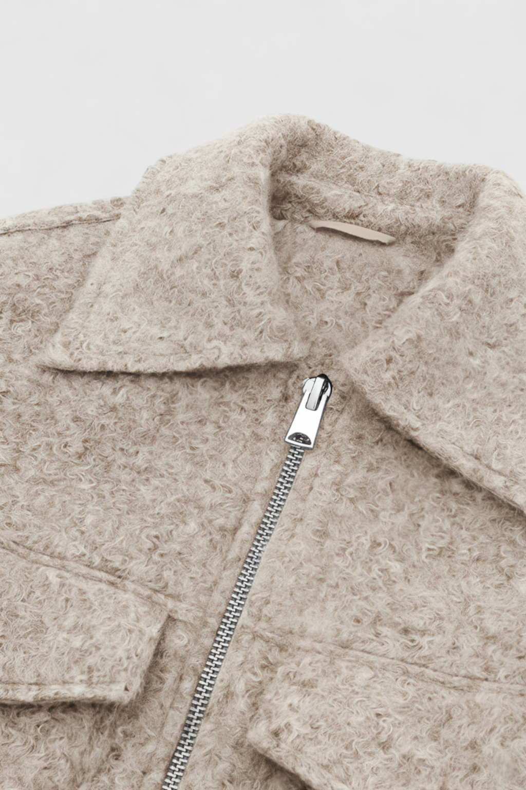 Women's Beige Zip Jacket