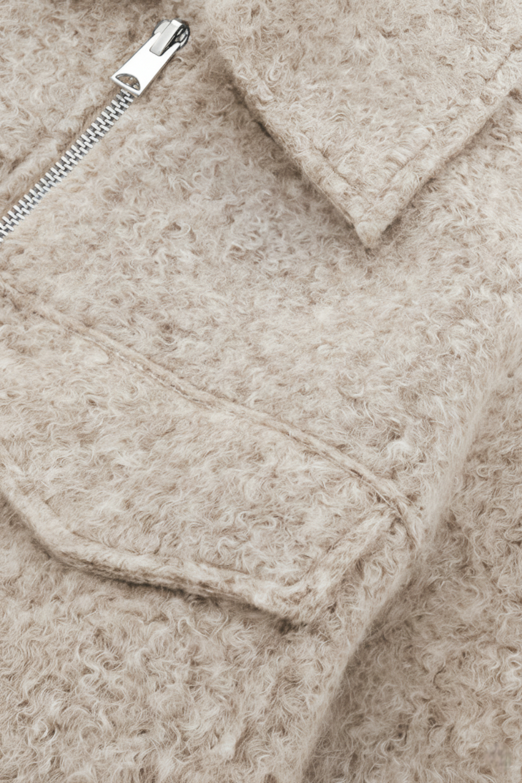 Women's Beige Zip Jacket