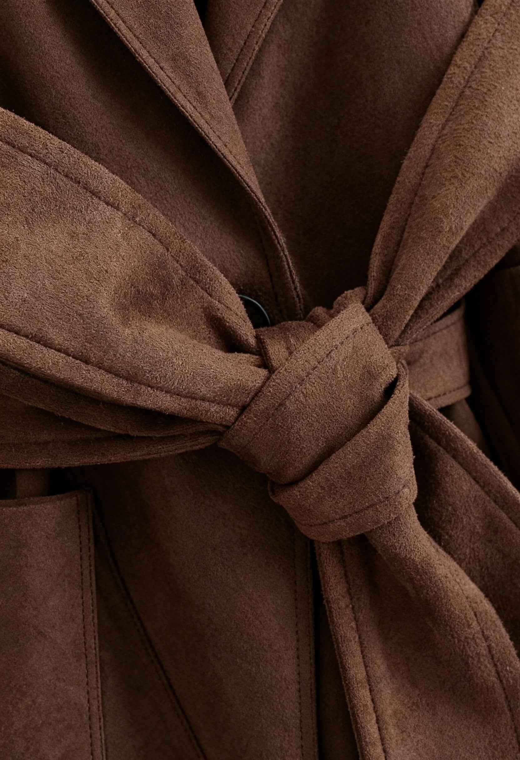 Women's Brown Trench Coat With Belt