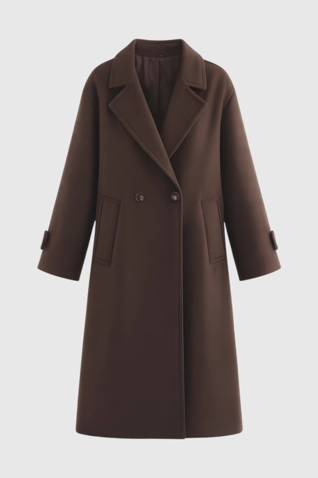 Women's Elegant Long Brown Winter Coat