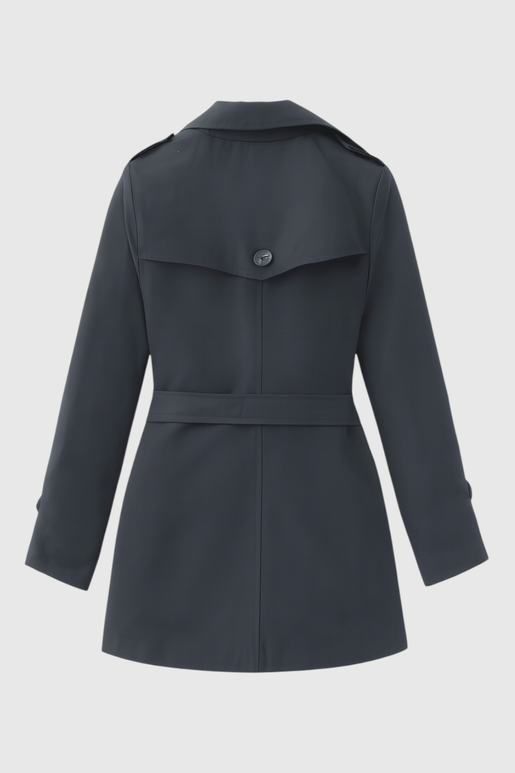 Women's Gray Half-Length Trench Coat
