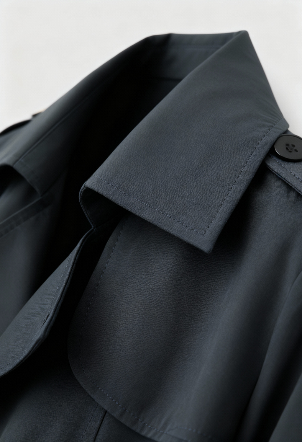 Women's Gray Half-Length Trench Coat