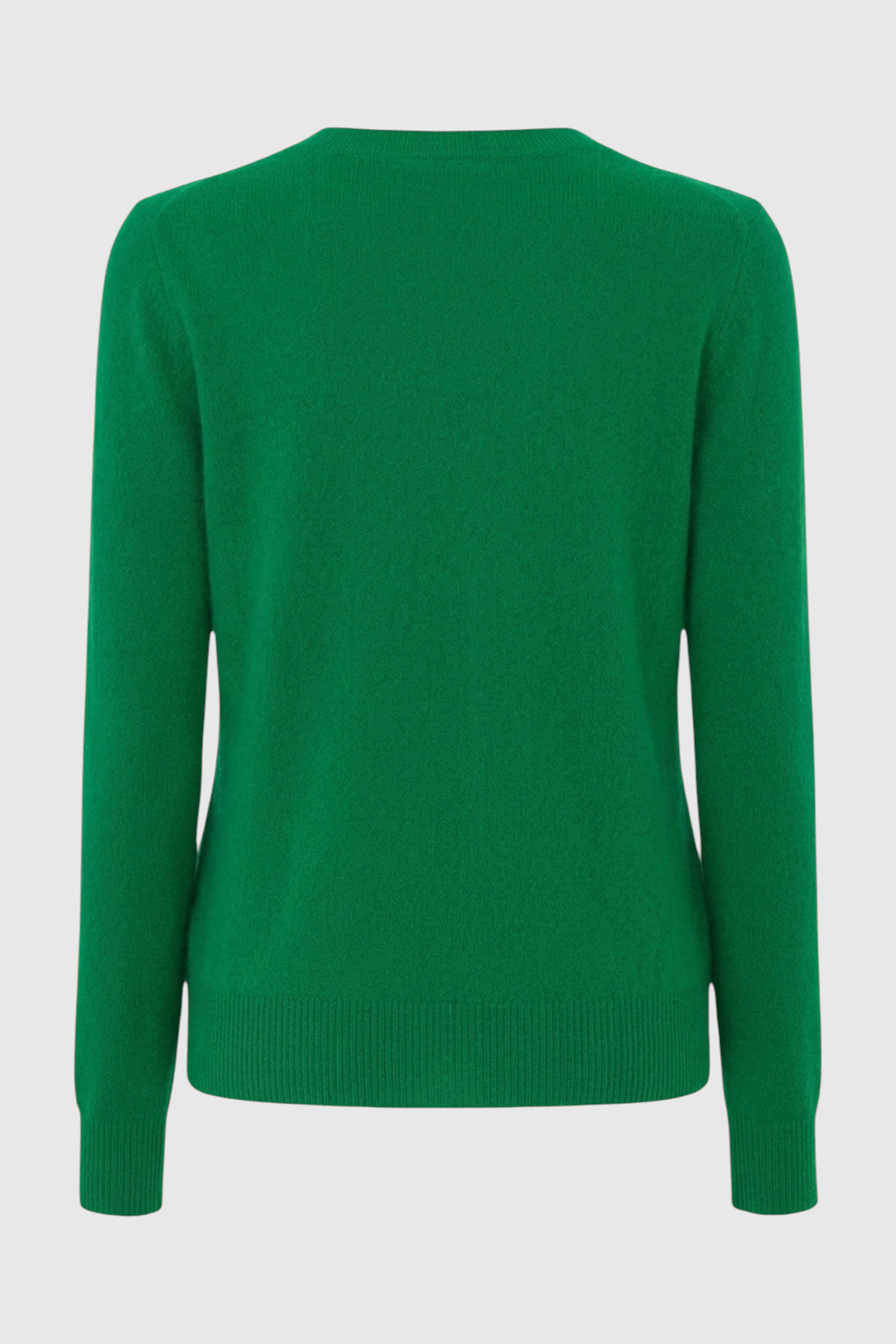 Women's Green Merino Wool V-Neck Sweater