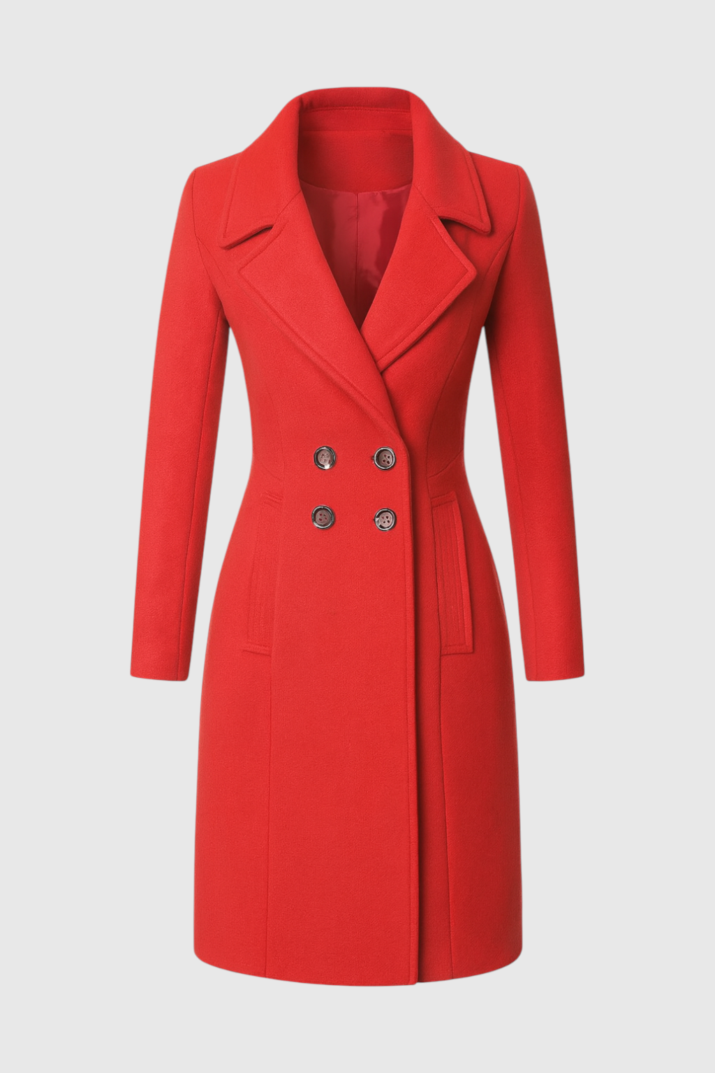 Ladies Long Red Coat