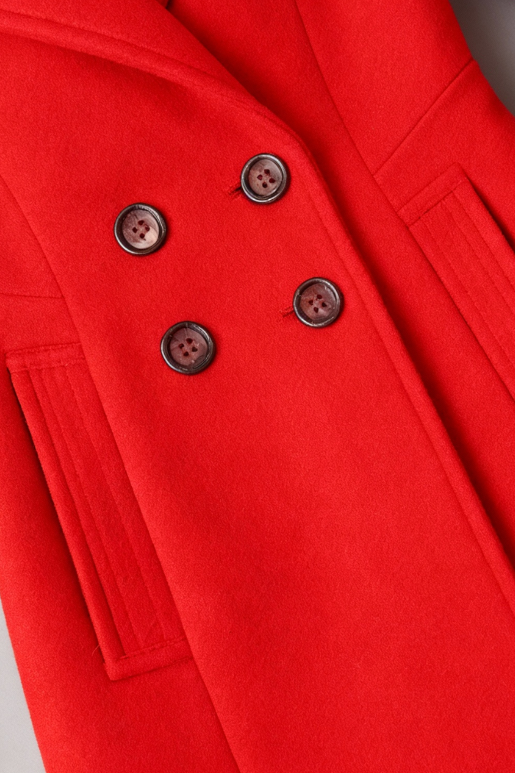 Ladies Long Red Coat