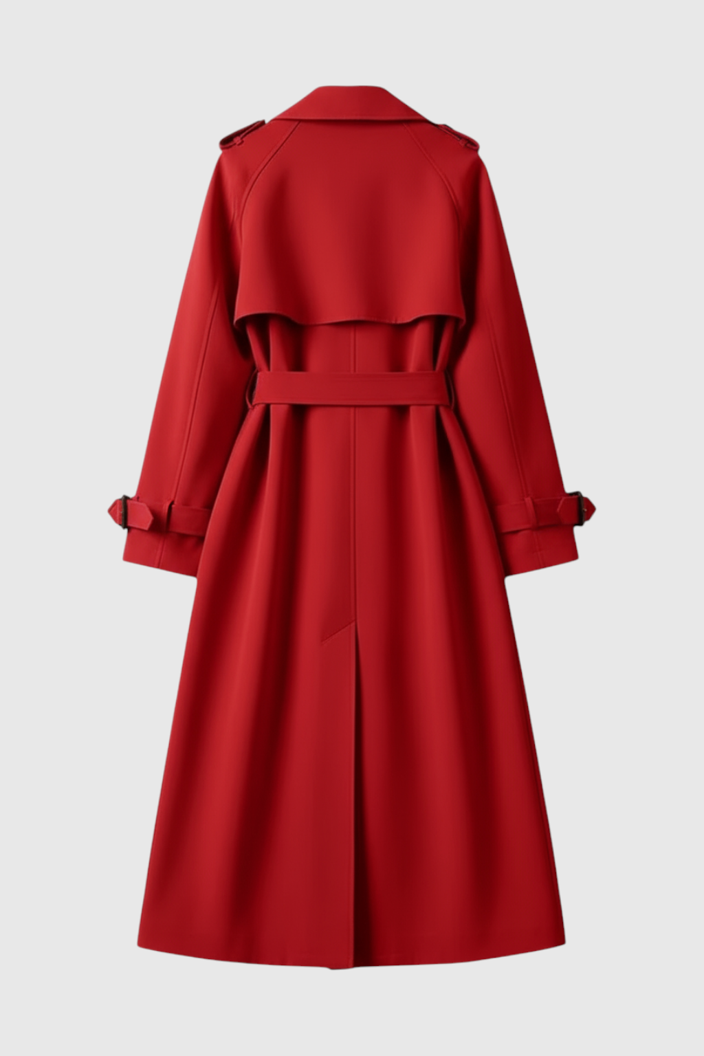 Women's Long Red Trench Coat