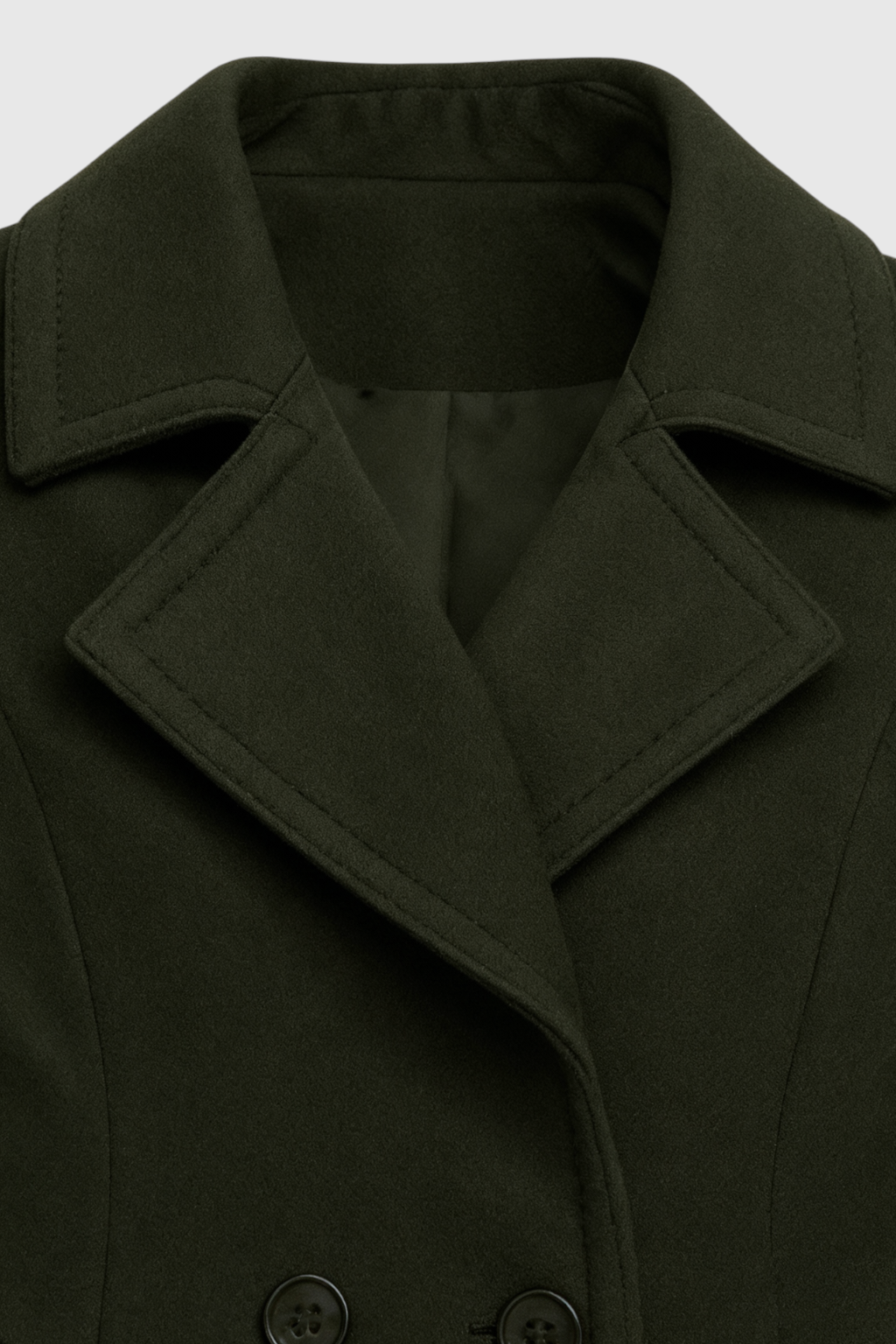 Women's Army Green Wool Trench Coat
