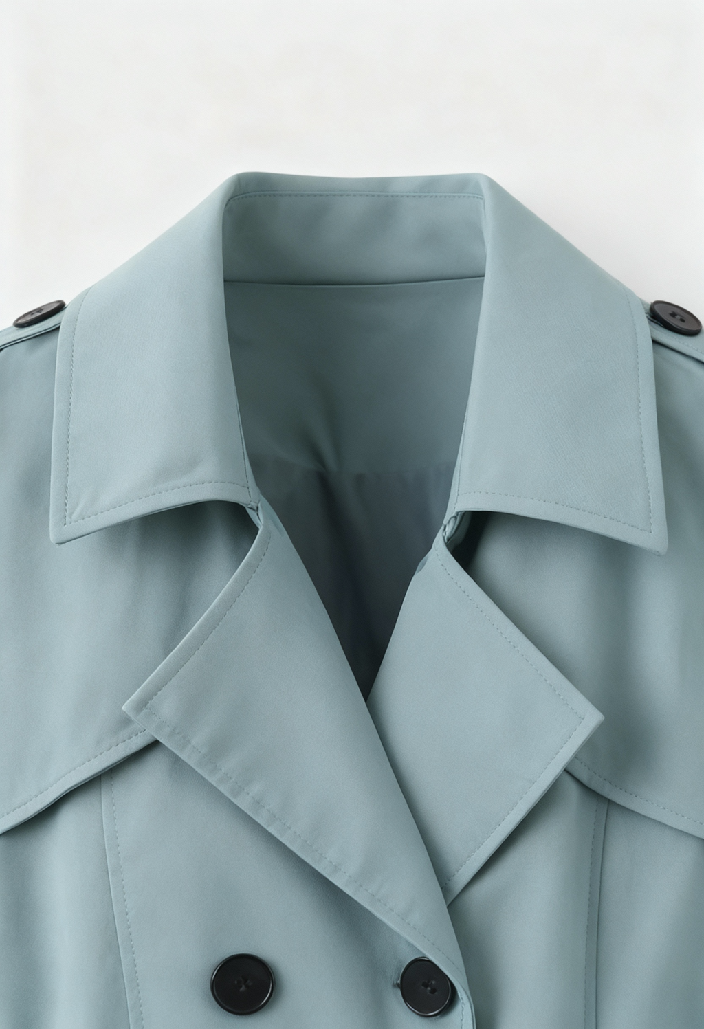 Women's Light Green Half-Length Trench Coat