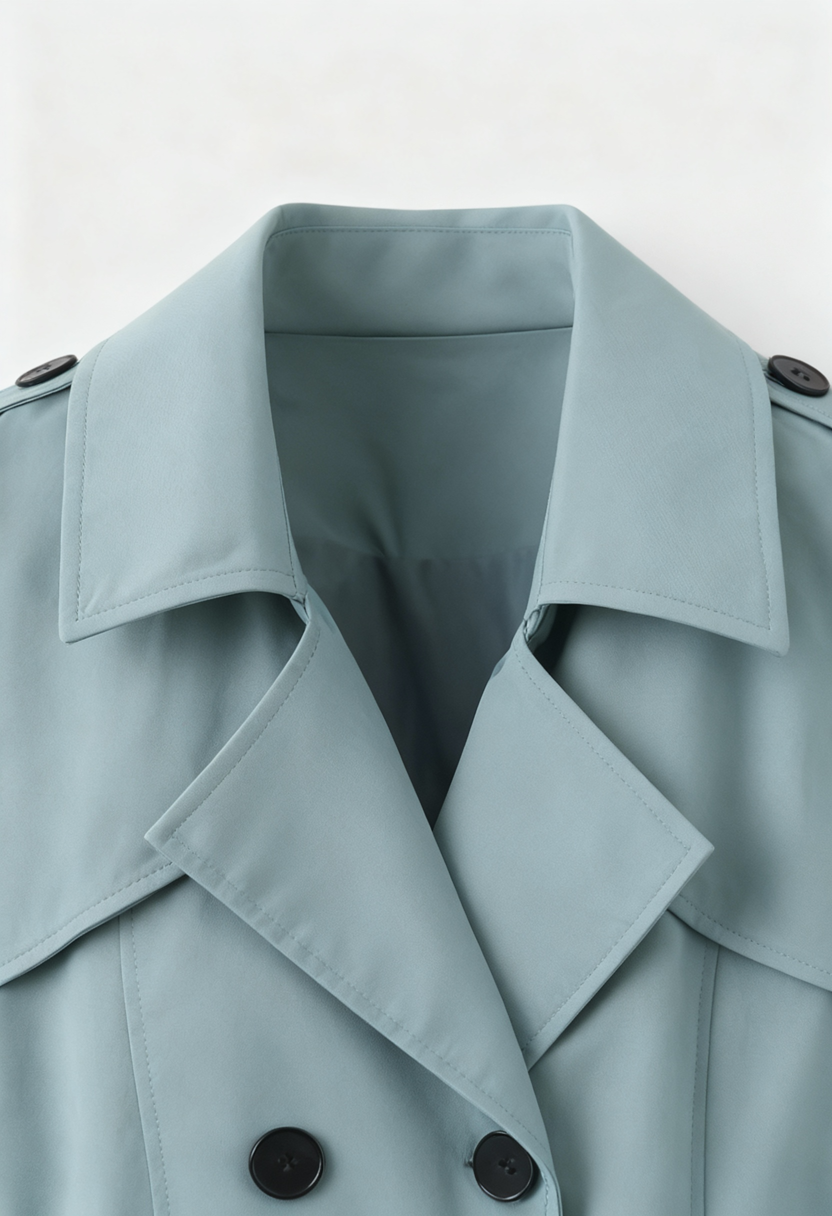 Women's Light Green Half-Length Trench Coat