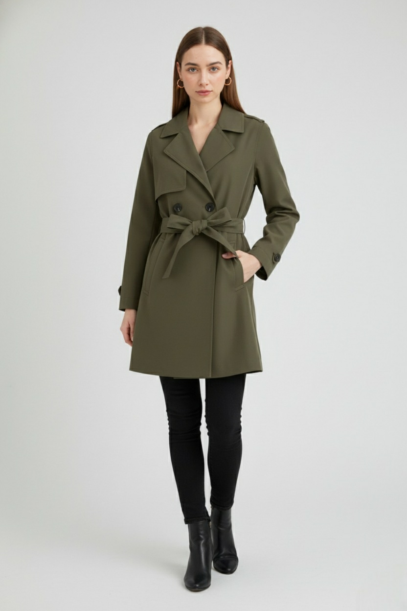 Women's Olive Green Trench Coat