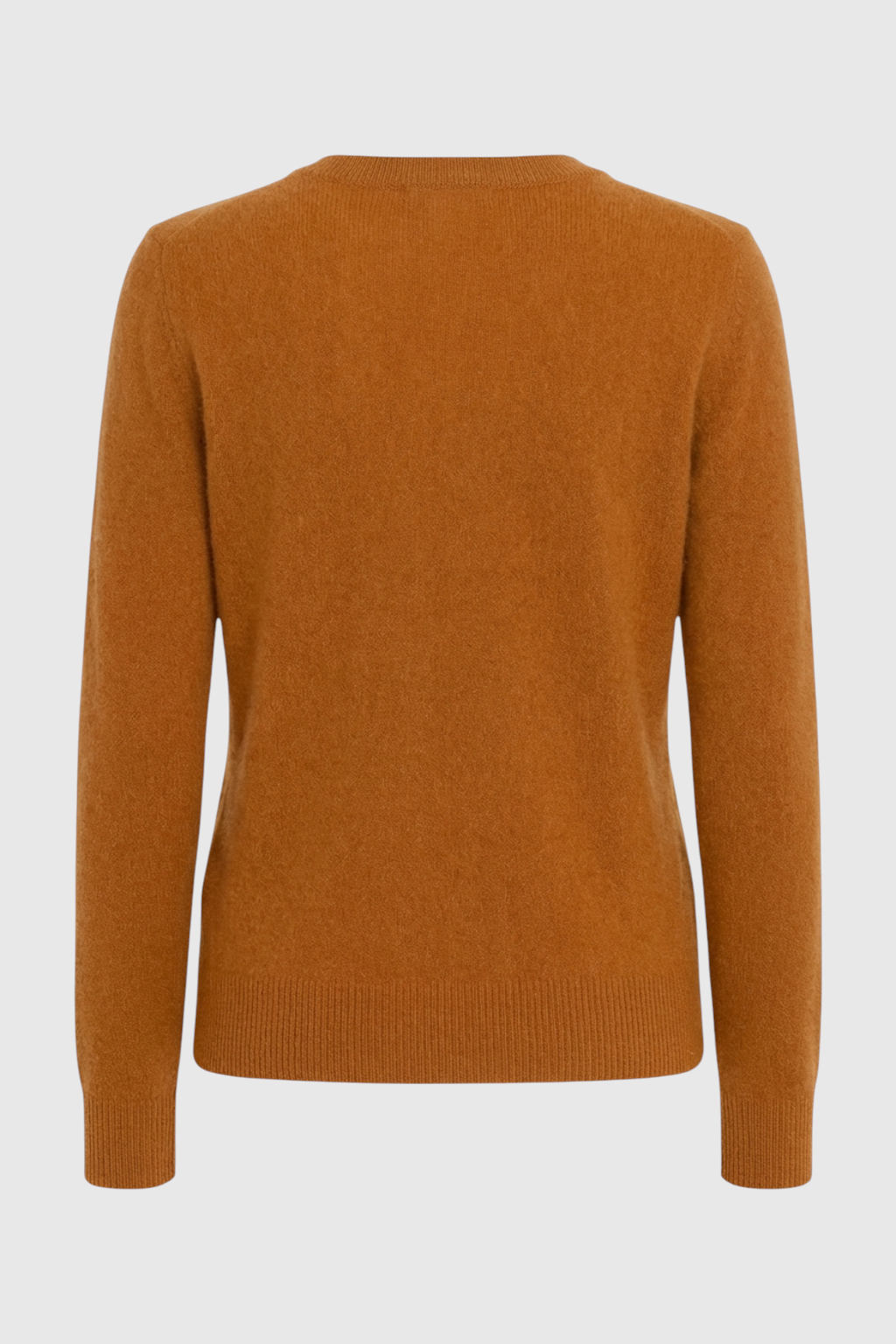 Women's Orange Merino Wool V-Neck Sweater