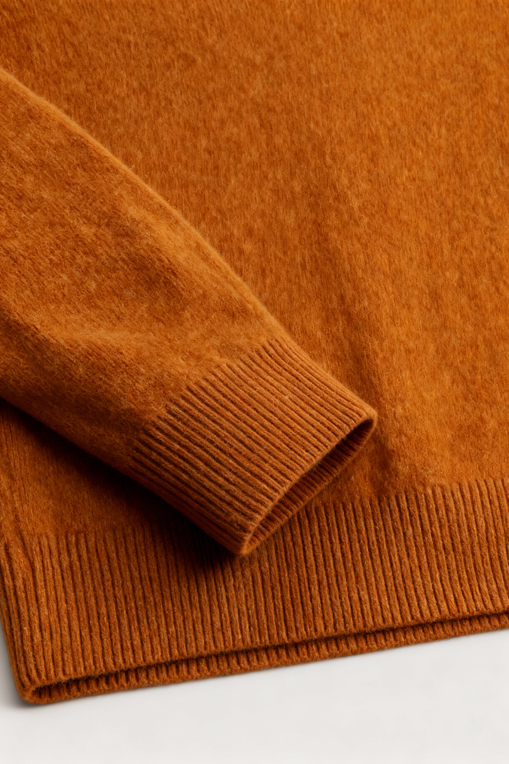 Women's Orange Merino Wool V-Neck Sweater