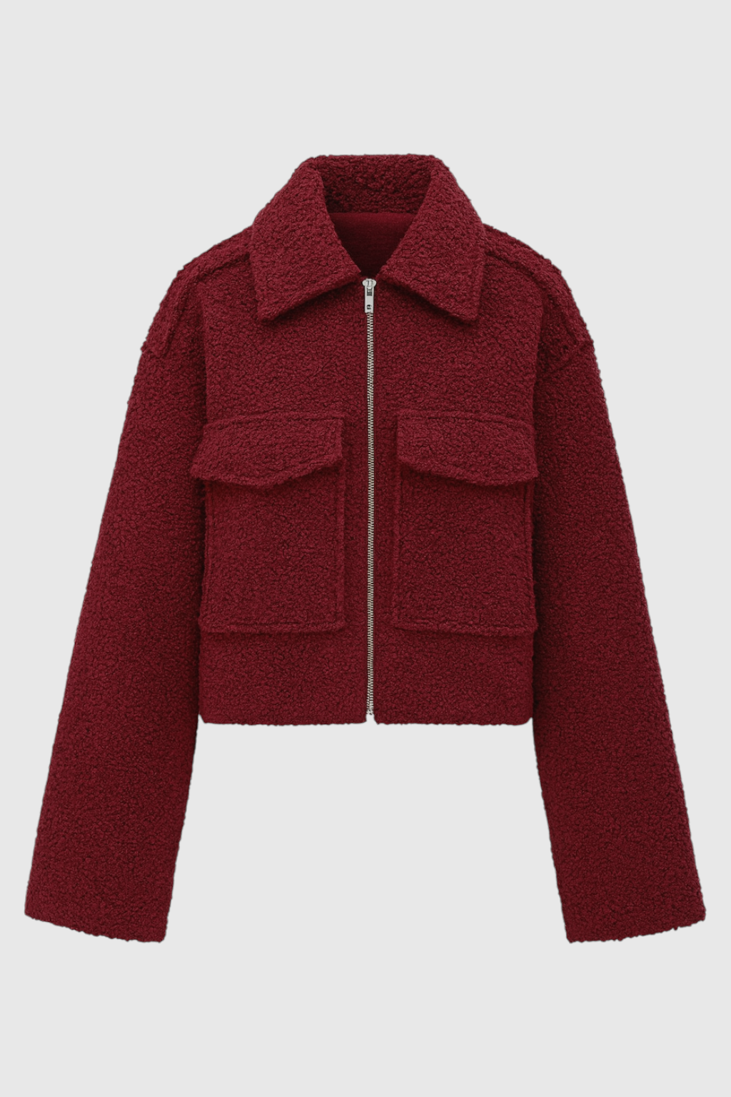 Women's Wine Red Zip Jacket