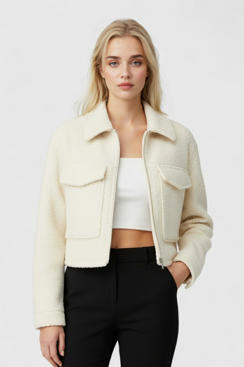 Women's White Zip Jacket