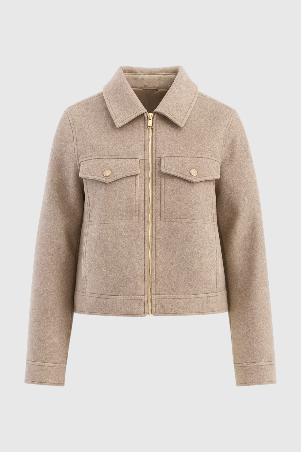 Women's Soft Zip Jacket - Beige