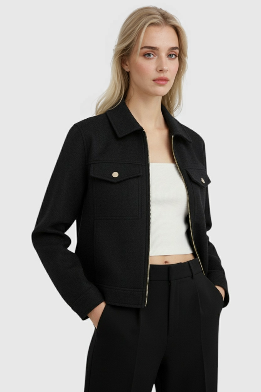 Women's Soft Zip Jacket - Black
