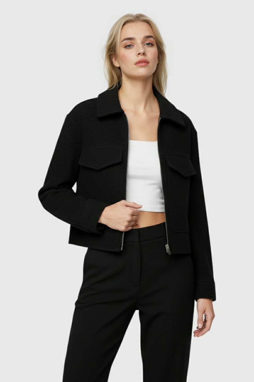 Women's Black Zip Jacket