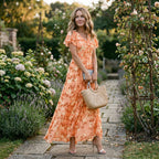 Floral maxi dress side view