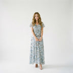 Lightweight floral maxi dress V-neckline detail