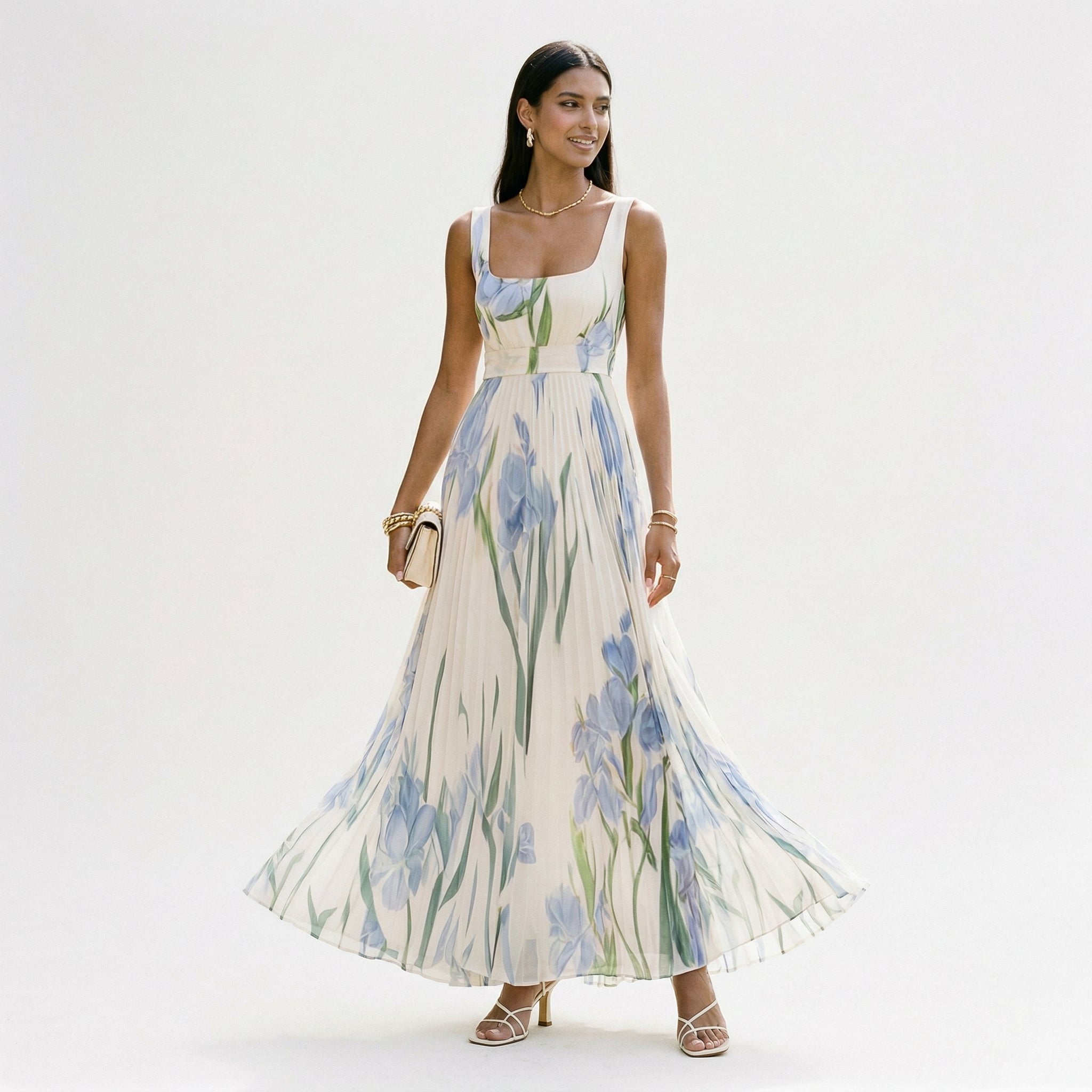 Elegant Floral Summer Maxi Dress for Wedding Guests