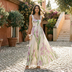 Elegant Floral Summer Maxi Dress for Wedding Guests